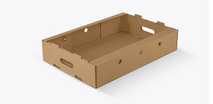 Corrugated tray for vegetables and fruit